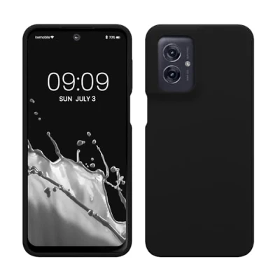 Abbildung von kwmobile Hülle kompatibel mit Motorola Moto G55 5G Silikon Handy Case Handyhülle weiche Oberfläche kabelloses Laden Schwarz