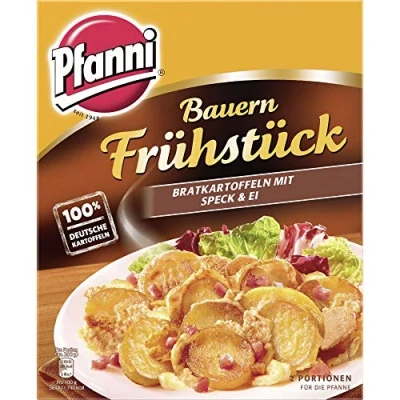 Abbildung von Pfanni Bauern Frühstück Kartoffelfertiggericht Bratkartoffeln mit Speck &amp; Ei 100% deutsche Kartoffeln, 1 x 400 g