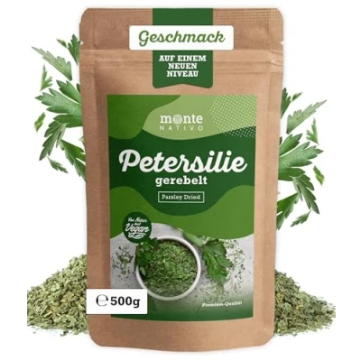 Abbildung von Petersilie gerebelt Monte Nativo (500g) Premium Qualität Getrocknete Gewürze &amp; Kräuter getrocknet perfekt zum Kochen Petersilientee