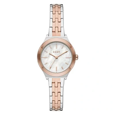 Abbildung von DKNY Parsons Uhr silvercoloured/rose goldcoloured, Damen, Größe: One Size, Silver coloured/rose gold coloured