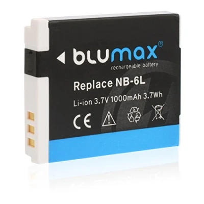 Abbildung von Blumax Akku für Canon NB 6L 1000mAh kompatibel mit PowerShot D30 SX170 SX240 SX260 SX270 SX280 SX500 SX510 SX520 SX530 SX540 SX600 SX610 SX700 SX710 S90 S95 S120 S20