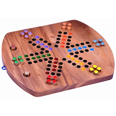 Abbildung von Logoplay Holzspiele Spielesammlung, Ludo für 2 bis 6 Spieler Spielfeld 33 x 28 cm Würfelspiel aus HolzHolzspielzeug