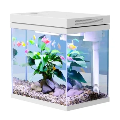 Abbildung von 10L Nano Fischtank Aquarium mit LED Leuchten &amp; Filtersystem,Filtermedien, tropischeAquarien (10L)