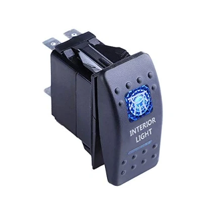 Abbildung von Mintice 12V KFZ Blau LED Licht Beleuchtet Wippenschalter Kippschalter Auto Armaturenbrett Schalter Interior Light