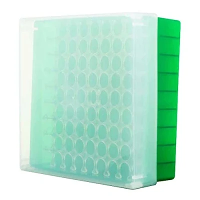 Abbildung von neoLabLine Polypropylen neoBox 81 Plus Kryobox mit Transparent Deckel, Grün/Transparent, 133mm x 53mm