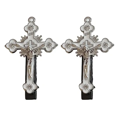 Abbildung von PunkStyle Kreuz Haarspange, Seitenclip, Haarnadel für Damen, Haarstyling Zubehör Seitenhaar, 2000er Jahre, coole Mädchen Haarnadel, Unisex, rutschfeste Haarspange