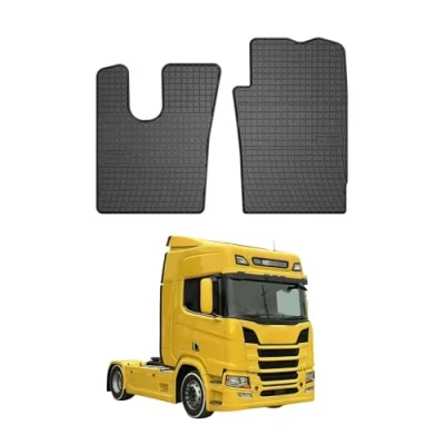 Abbildung von OMAC Gummi Fußmatten kompatibel mit Scania RIS 2016 2020 Automatten Schwarz 2tlg