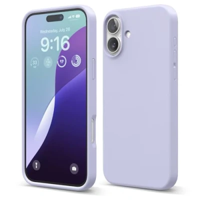 Abbildung von elago Premium Liquid Silikon Hülle Kompatibel mit iPhone 16 Plus Hülle, Ganzkörper Handyhülle, Stoßfest, Schlanke Kratzfester weicher Mikrofaser Innenfutter, 6.7 Zoll (Violett)