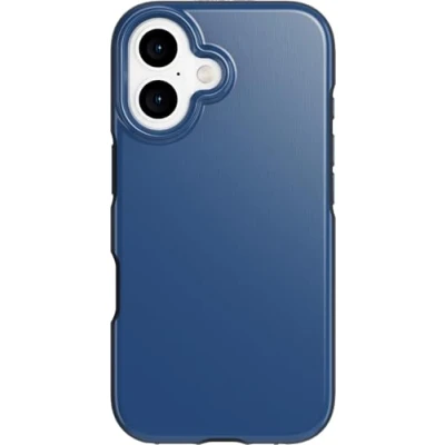 Abbildung von tech21 EvoDusk für iPhone 16 kompatibel mit MagSafe Aufprallschutz Hülle 15x nach Militärstandard getestet in Blau/Schwarz