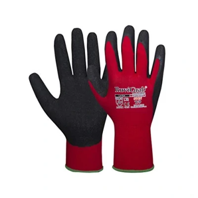 Abbildung von Ruvigrab Latex Arbeitshandschuh rutschfeste Handschuhe Gartenhandschuhe für Industrie, Bau, Landwirtschaft oder allgemeinen Gebrauch Damen und Herren