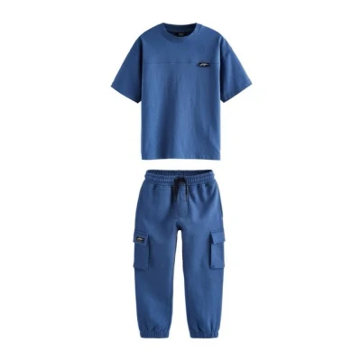 Abbildung von Next Short Sleeve Utility SET Regular FIT Jogginghose für Kinder, Größe: 98, Blue