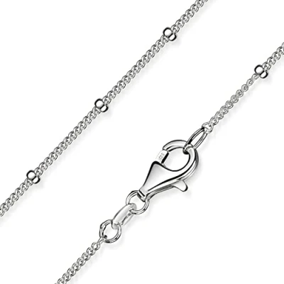 Abbildung von Materia Silberkette Damen Mädchen Silber Panzerkette Kugeln K80, 925 Sterling