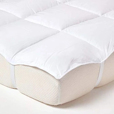 Abbildung von Homescapes Matratzenauflage 150 x 200 cm mit 100% Super Mikrofaser Füllung, hypoallergenes Unterbett/Matratzentopper, waschbarer Matratzenschoner