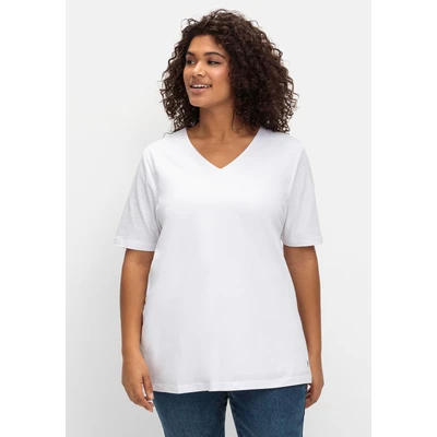 Abbildung von Sheego Tshirt basic, Damen, Größe: 40/42, Weiß