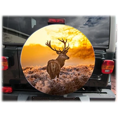 Abbildung von AB3 00179 HIRSCH Reserveradabdeckung 68x21 cm Reserveradhülle Ersatzradabdeckung Reifencover Radhülle Tasche Überzieher Schutz hochwertige Planenmaterial und Kunstleder Durchmesser 68cm, Breite 21cm