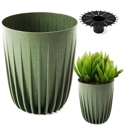 Abbildung von KONZEPT Blumentopf Hoher Blumentopf, Pflanzkübel Groß für Außen, Balkon, Übertopf mit Drainagesystem