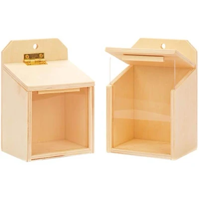 Abbildung von Baker Ross AV441 Eichhörnchen Futterkästen aus Holz für Kinder als Bastel und Deko Idee zum Gestalten Jungen Mädchen (2 Stück)