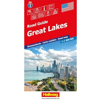 Abbildung von Hallwag Strassenkarte USA, Great Lakes 1:1 Mio.: Mit Chicago, Detroit, Niagara Falls, Isle Royale. Inkl. Stadtpläne, Ortsverzeichnis und Reiseinformationen (Hallwag Strassenkarten, Band 3)