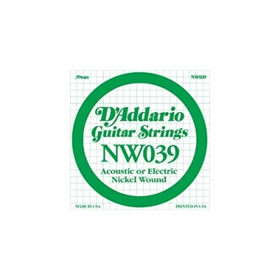 Abbildung von D&#039;Addario NW039 Nickel Einzelsaite für Gitarren 0,10 cm (0,039 Zoll)