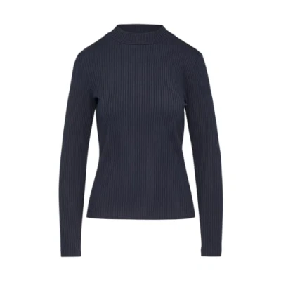 Abbildung von s.Oliver Langarm MIT Struktur UND Stehkragen Strickpullover, Damen, Größe: 48, Navy