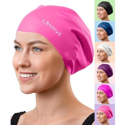 Abbildung von Limmys Schwimmkappe für Erwachsene 100% Silikon Kinder Badekappen Männer und Frauen Premium Qualität, Dehnbare Bequeme Schwimmkappen erhältlich in verschiedenen attraktiven Farben
