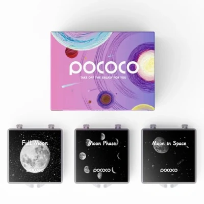 Abbildung von Realistische Scheiben Moon Discs für POCOCO Galaxy Lite Star Projector Home Planetarium, 5k Ultra HD, 3 Stück (Moon ohne Projektor)