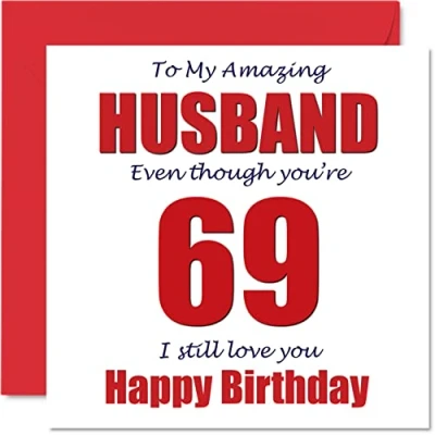 Abbildung von Lustige Geburtstagskarte zum 69. Geburtstag für Ehemann 69 I Still Love You Happy Birthday Karte von Ehefrau Partner, x 145 mm