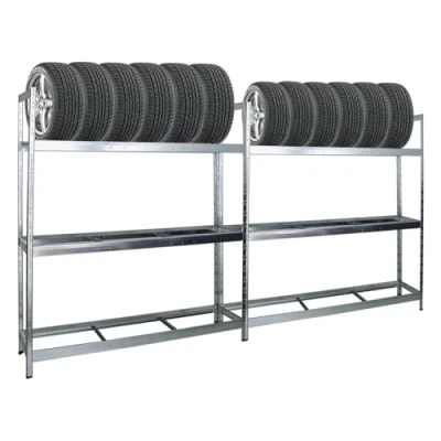 Abbildung von PROREGAL Mega Deal 2X Reifenregal Tiger XL HxBxT 200x180x45 cm 300kg Fachlast bis zu 42 Reifen Verzinkt