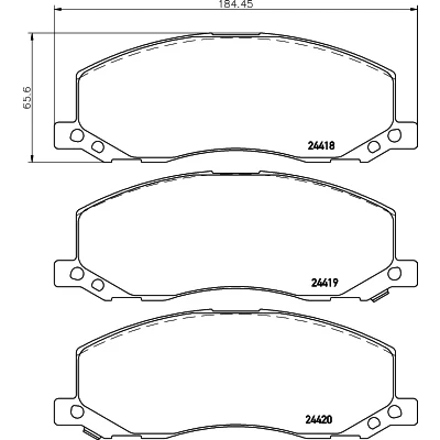 Abbildung von HELLA 8DB 355 013 061 Bremsbelagsatz mit akustischer Verschleißwarnung OPEL: Insignia A Sports Tourer, Schrägheck, Limousine