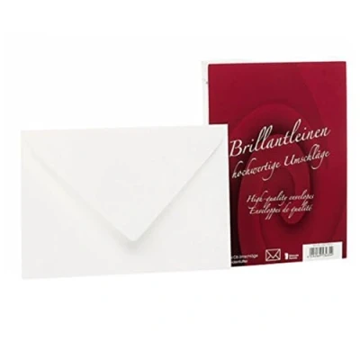 Abbildung von Rössler Papier 20211833 Brillantleinen Briefhüllen gefüttert, DIN C6, 25 Stück, weiß