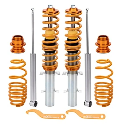 Abbildung von maXpeedingrods Gewindefahrwerk für Golf 4/ Seat Leon 1M1/ VW New Beetle 9C1, 1C1 Golden