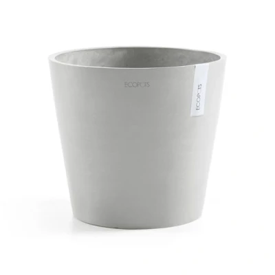Abbildung von Ecopots Amsterdam 30 cm weiß grau Pflanzentopf/Blumentopf