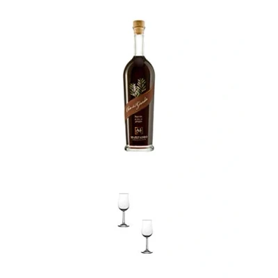 Abbildung von Marzadro Tradizione OLIA del Garda Likör 0,7 Liter + Nosing Gläser Kelchglas Bugatti mit Eichstrich 2cl und 4cl 2 Stück