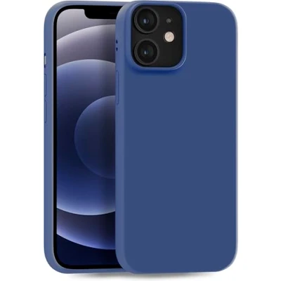 Abbildung von MyGadget Hülle kompatibel mit iPhone 12 Mini robuste Handyhülle TPU Case Slim Silikonhülle Back Cover Kratzfest Schutzhülle matt Dunkelblau
