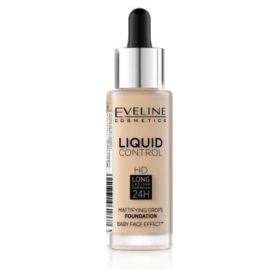 Abbildung von Eveline Cosmetics Liquid Control HD Matte Gesichtsgrundierung, 32 ml, 015 Light Vanilla