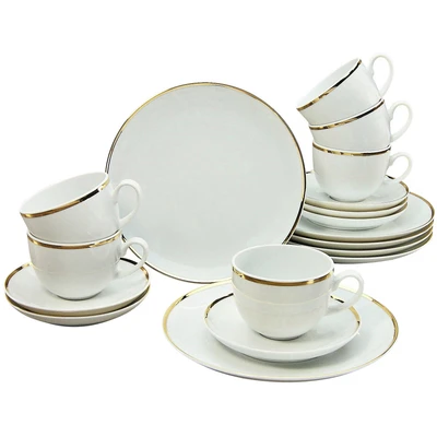 Abbildung von Guido Maria Kretschmer Home&amp;Living Kaffeeservice &quot;Geschirr Set Godi&quot;, (Set, 18 tlg., Kaffeegeschirr für 6 Personen), Service, handbemalter Rand, Teile, Personen