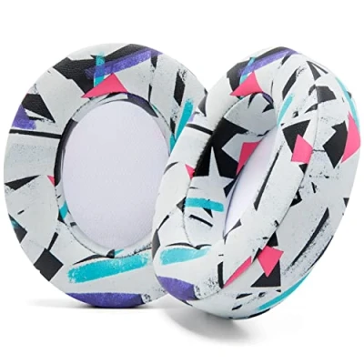 Abbildung von WC Wicked Cushions Ersatz Ohrpolster für Beats Studio 2 &amp; 3 (B0501, B0500) Wired Wireless Passt Nicht Solo Weicheres Leder, verbesserter Schaum und stärkerer Klebstoff 90&#039;s White