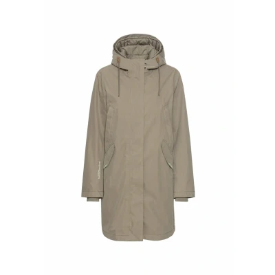 Abbildung von camel active Damen teXXXactive® Funktionsmantel aus einem Baumwollmix Salbei Grün, womenswear 44