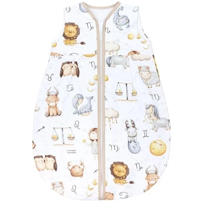 Abbildung von TupTam Baby Sommer Schlafsack 0.5 TOG aus OEKO TEX zertifizierten Materialien, Farbe: Tierkreiszeichen, Größe: 80 86