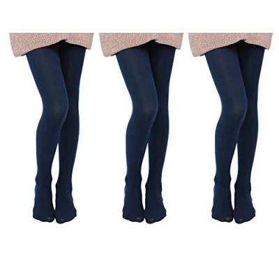 Abbildung von EVERSWE Microfaser 40 DEN Kinder Strumpfhose für Mädchen 3er Pack (Marine, 4 6)
