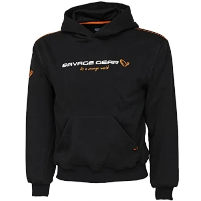 Abbildung von Savage Gear Junior Logo Hoody 12 14 Black Ink Angel Angelpullover