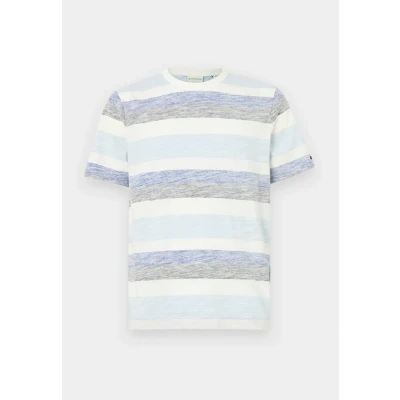 Abbildung von TOM Tailor Inside Printed Stripe Tshirt print, Herren, Größe: XXL, White/multi coloured