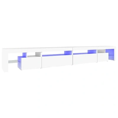 Abbildung von vidaXL TV Schrank mit LED Leuchten Lowboard Möbel Tisch Board Sideboard Fernsehschrank Fernsehtisch HiFi Weiß 290x36,5x40cm