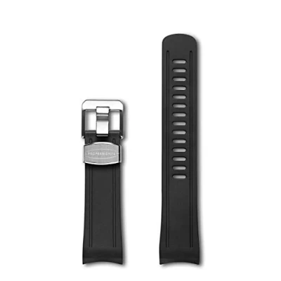 Abbildung von CRAFTER BLUE CB04 Uhrenarmband mit Rundanstoß Gummiband Ersatz für Seiko Shogun SBDC007, SBDC029, SPB057J, SPB099J1 Schwarz