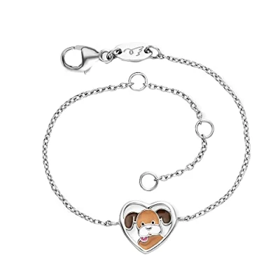 Abbildung von Herzengel Armband Herz mit Hund, HEB DOG HEART, Emaille