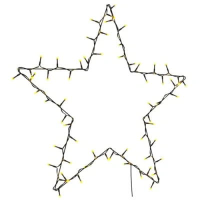 Abbildung von vidaXL Weihnachtsbeleuchtung Stern Silhouette 80 LEDs Warmweiß, Lichterkette, Weihnachtslichterkette, hängende Weihnachtsdekoration, LED Lichterkette