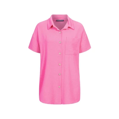 Abbildung von Cloud 5ive MIT Knopfleiste UND Brusttasche Hemdbluse, Damen, Größe: Medium, Pink