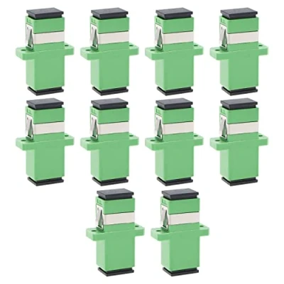 Abbildung von YINETTECH 10 Stück SC Einzelmodus Glasfaseradapter Buchse auf APC Koppler Netzwerk Internetanschluss Adapter Extender mit Montageplatte