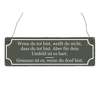Abbildung von Interluxe Holzdekoschild WENN DU TOT BIST Shabby Vintage Geschenk Dekoration