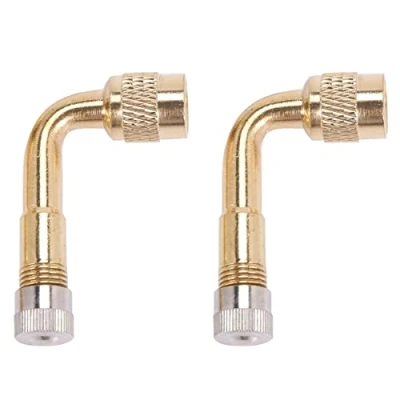 Abbildung von Doumneou 2 pcs Ventilverlaengerung Ventil verlaengerung Adapter Reifen 90 Grad gebogen Metall Fuer Fahrrad Motorrad Scooter